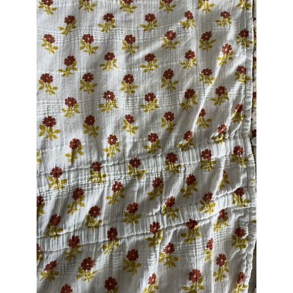 Madewell Sophia Short Sleeve Top Women Size 3x Wild Calendula Block Print - Picture 5 of 7